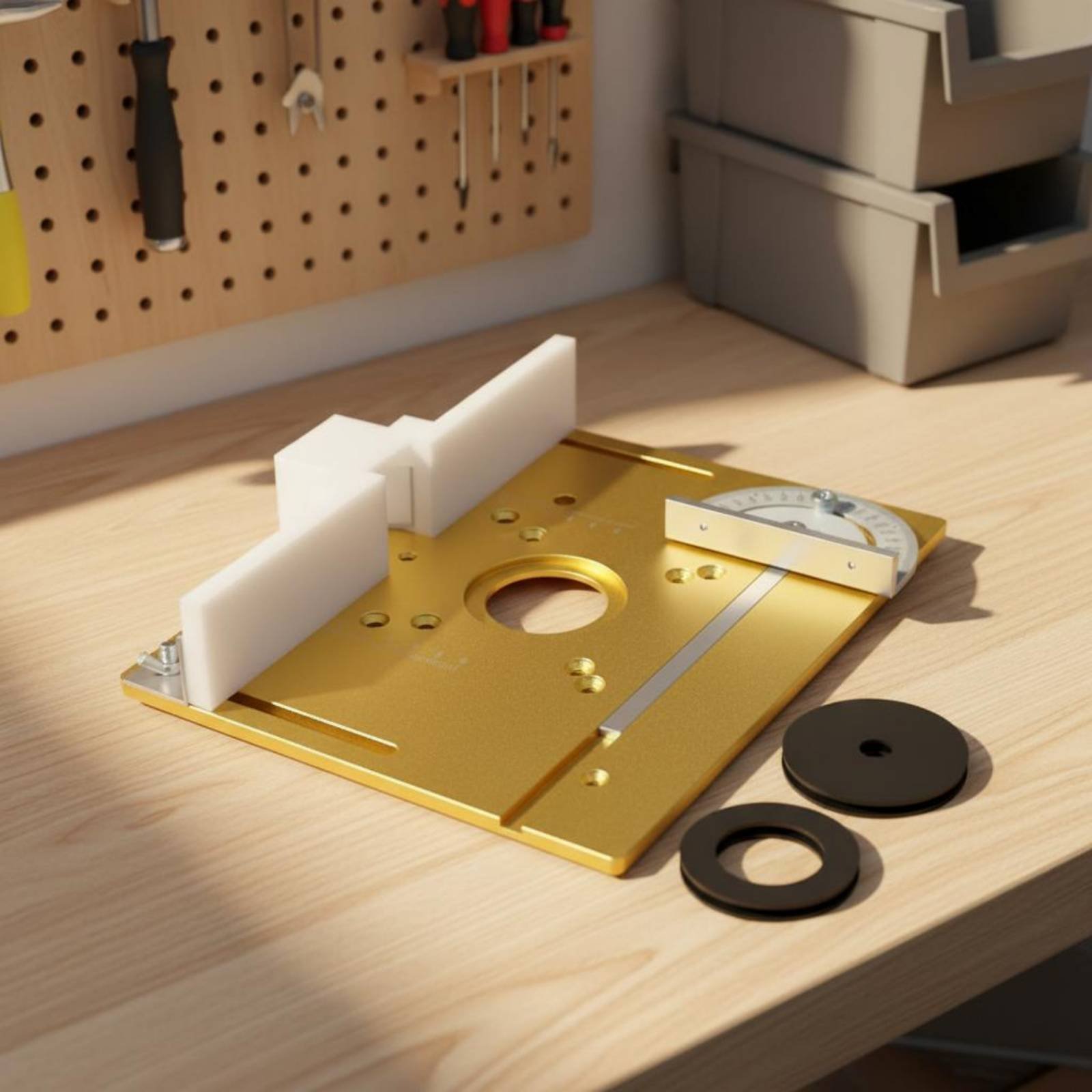 Router Table Insert - Pelat Sisipan Meja Router Aluminium Tahan