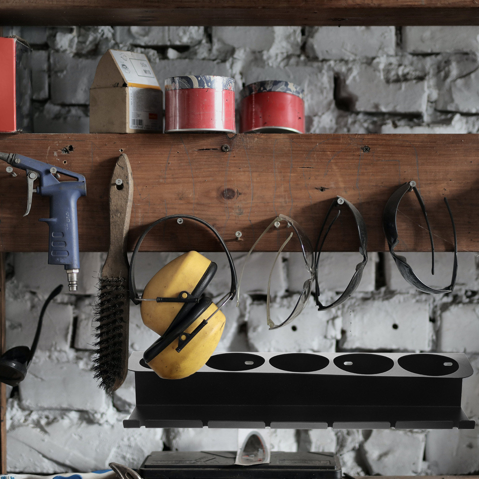 Workshop Tools Rack - 1Set Rak Penyimpanan Alat Listrik Logam