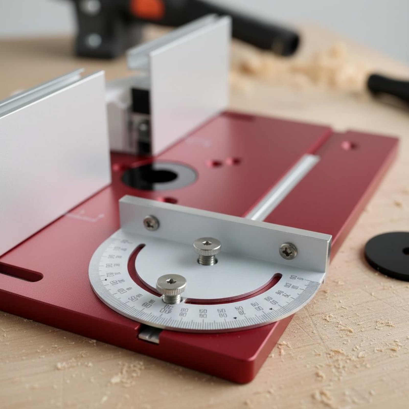 Router Table Insert - Pelat Flip Router Aluminium dengan Skala