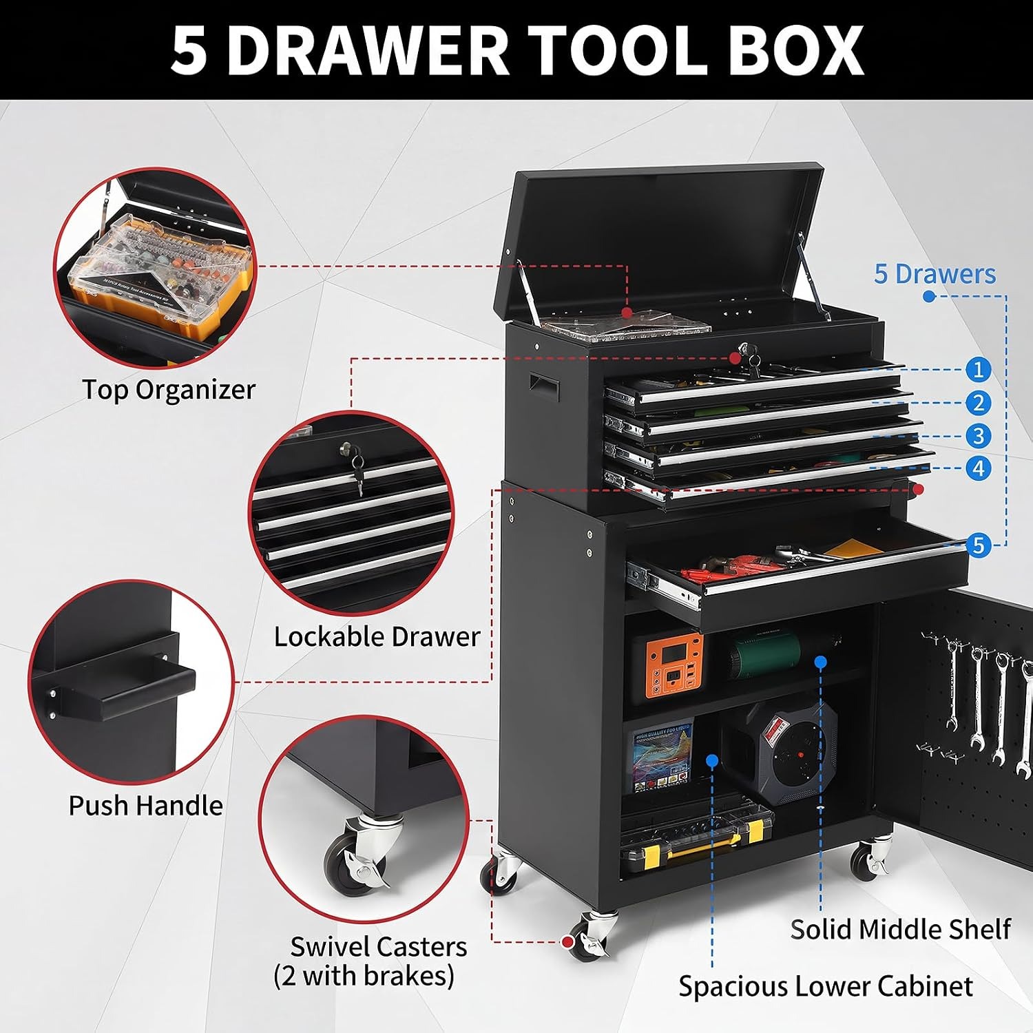 Kabinet Perkakas Beroda 5 Laci - Special Workshop Tools ulasan dan harga