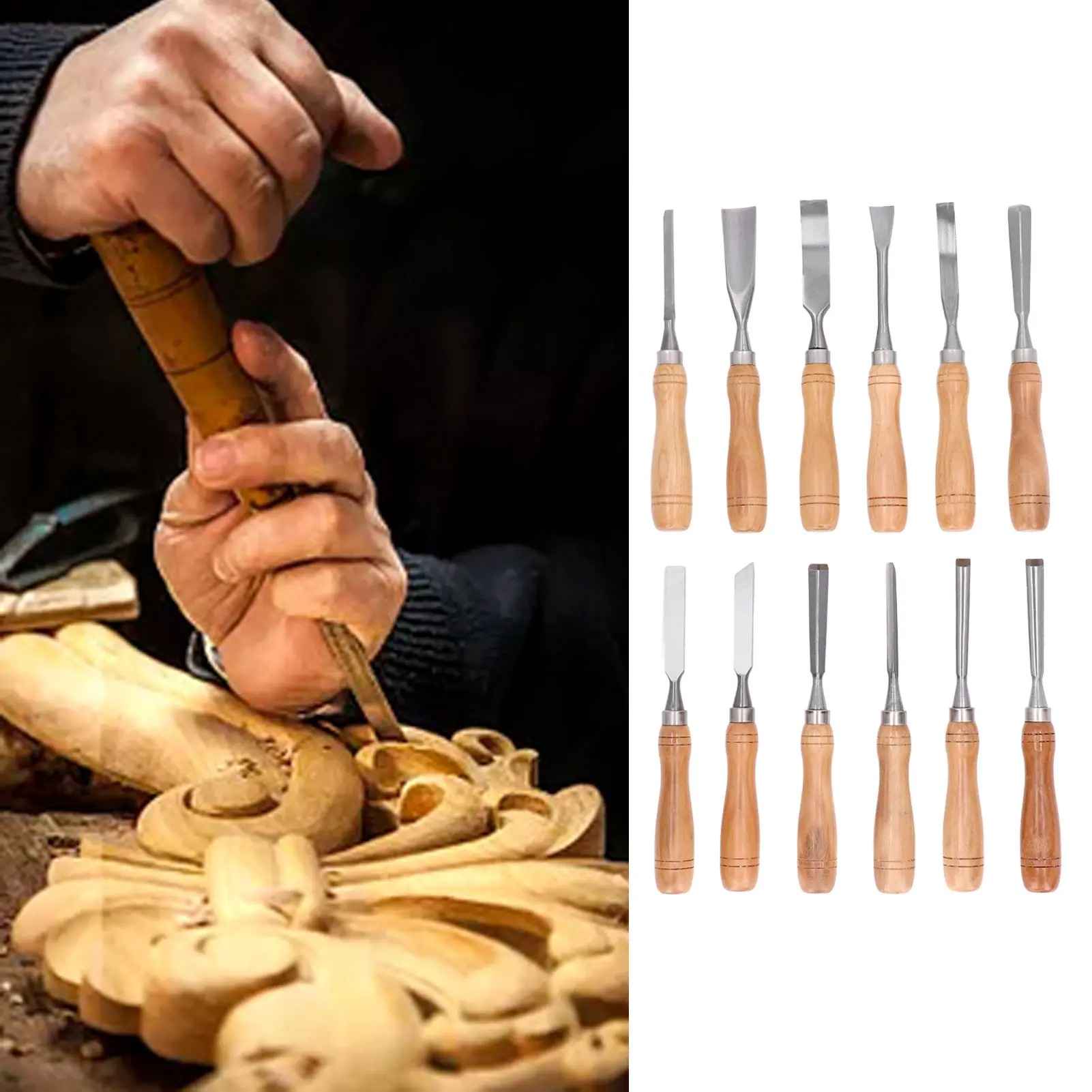 12Pcs/Set Alat Ukir Kayu, Pisa - Chisel Set Wood ulasan dan harga
