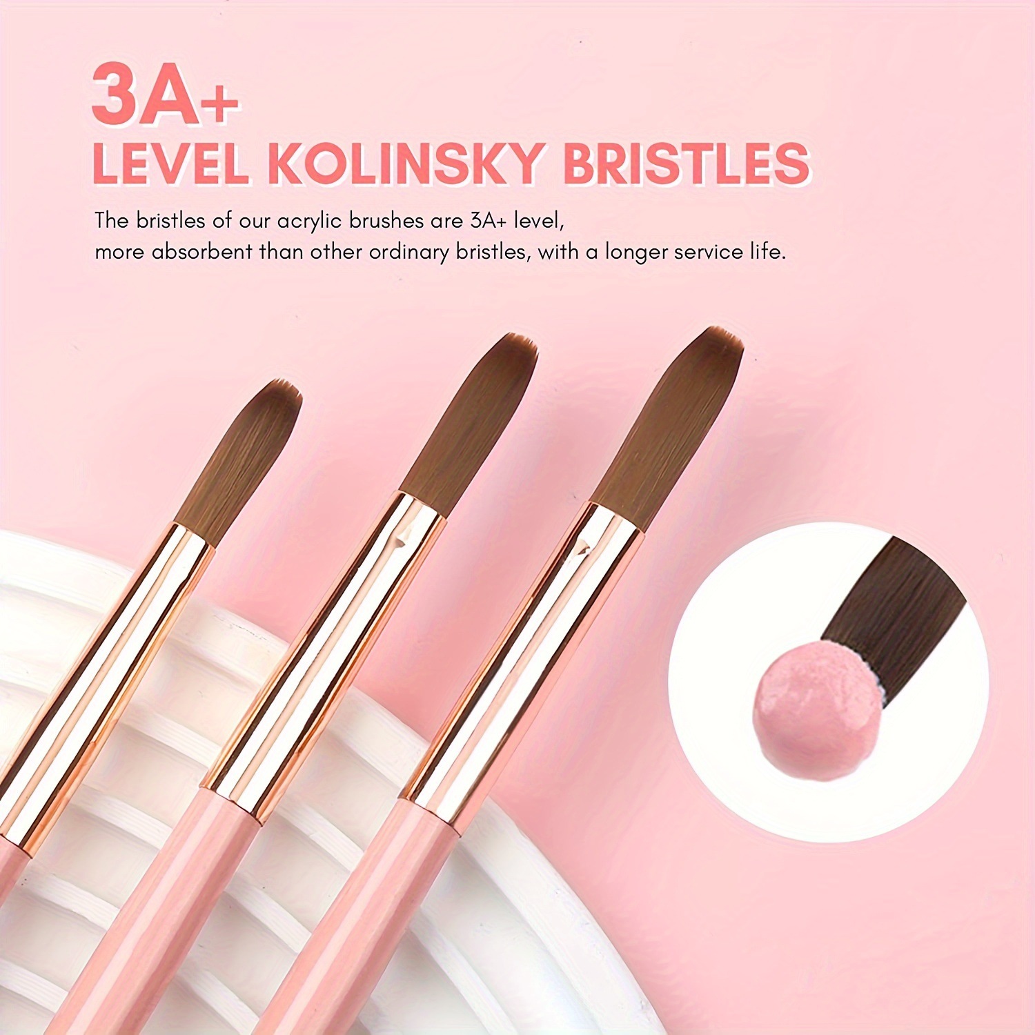 3 buah Set kuas kuku akrilik K - Chisel Set Wood ulasan dan harga