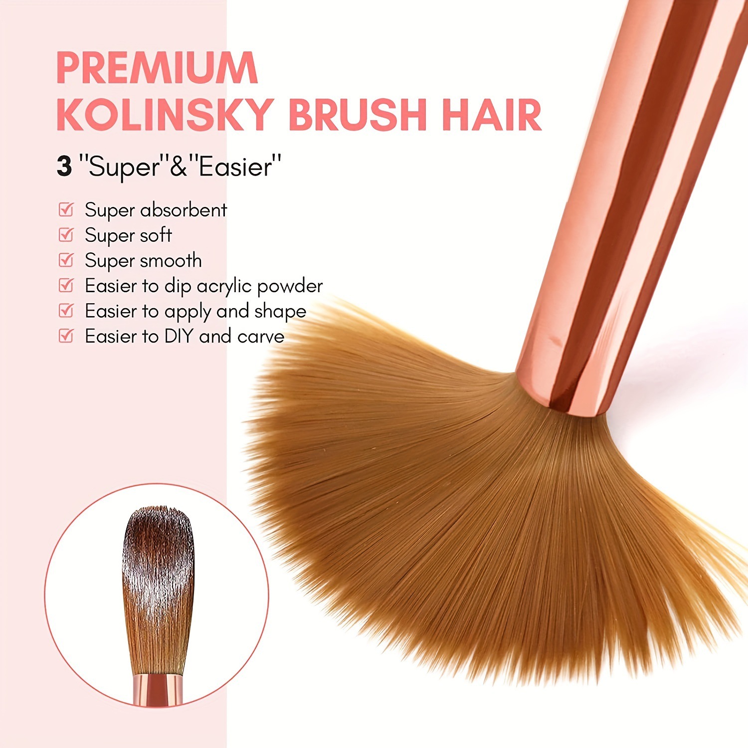 3 buah Set kuas kuku akrilik K - Chisel Set Wood ulasan dan harga